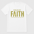 Women’s Fueled by Faith Flame Tee – White & Olive